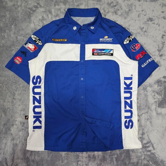 JOE ROCKET TEAM SUZUKI YOSHIMURA BUTTON UP SHIRT Men's LG Embroidery and Patches - Picture 1 of 12